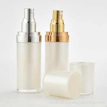 cosmeticque containers packaging double wall lotion bottle gold colar bottles